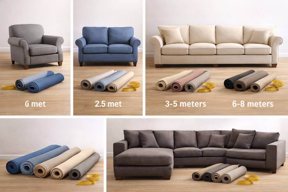 هر مبل چند متر پارچه می‌خواهد؟